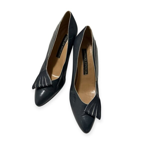 Vintage Maud Frizon Dark Gray Pumps with Bow, Size 40.5 EU - Picture 4 of 15